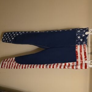 Women's American Flag Leggings - Red White & Blue